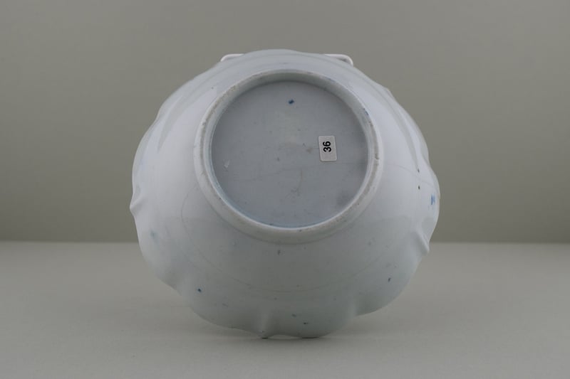 Very Rare The Departing Chinaman Pattern Chocolate Cup and Saucer, C1757. (I.B.33A) a (12)