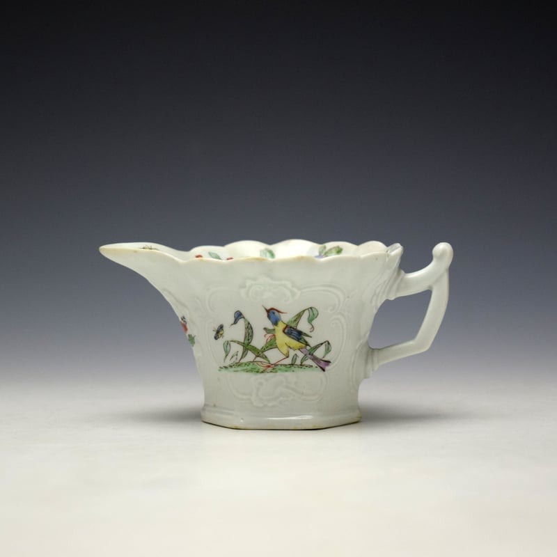 Worcester Bird Pattern Hexagonal Creamer c1753-54 (1)