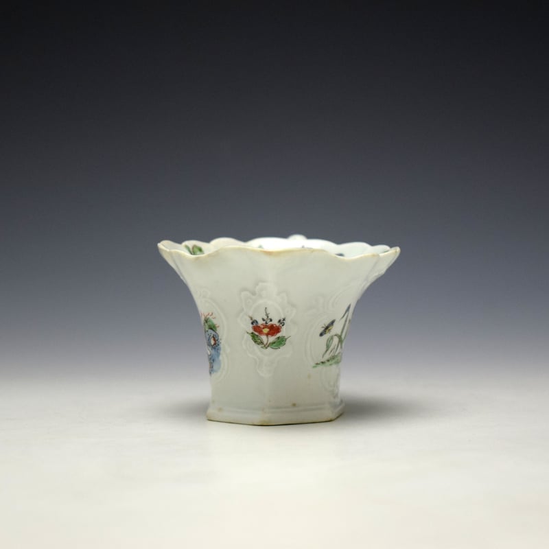 Worcester Bird Pattern Hexagonal Creamer c1753-54 (3)