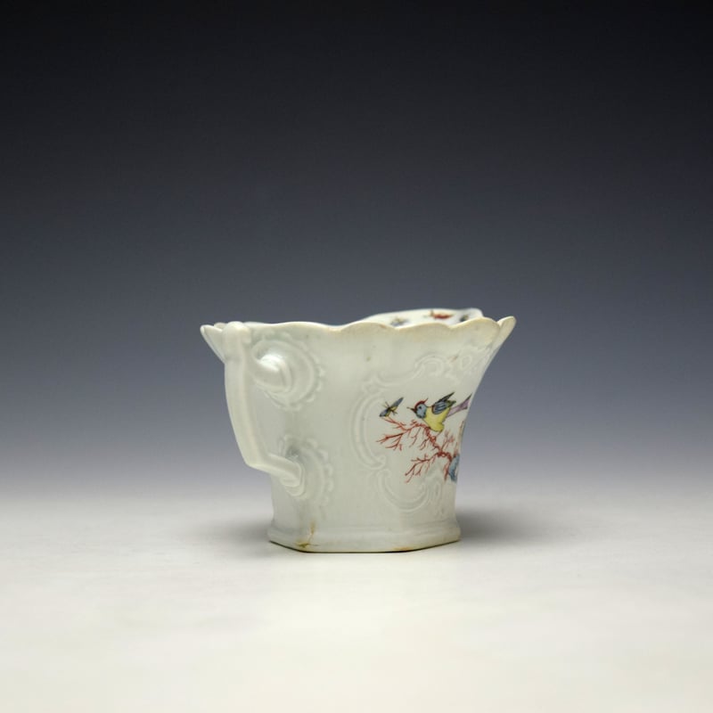 Worcester Bird Pattern Hexagonal Creamer c1753-54 (5)