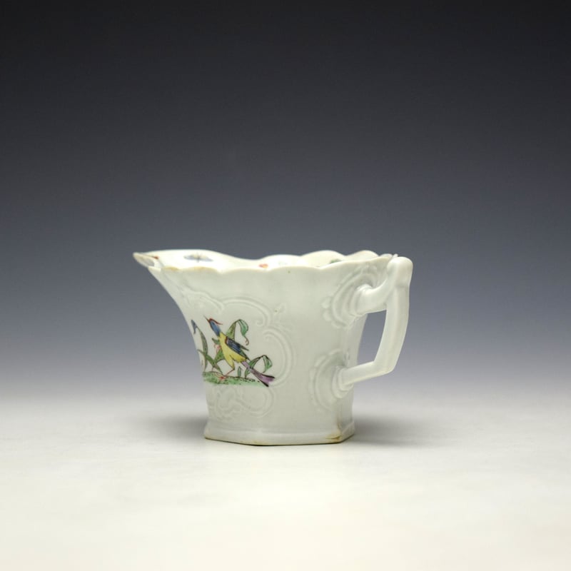 Worcester Bird Pattern Hexagonal Creamer c1753-54 (6)