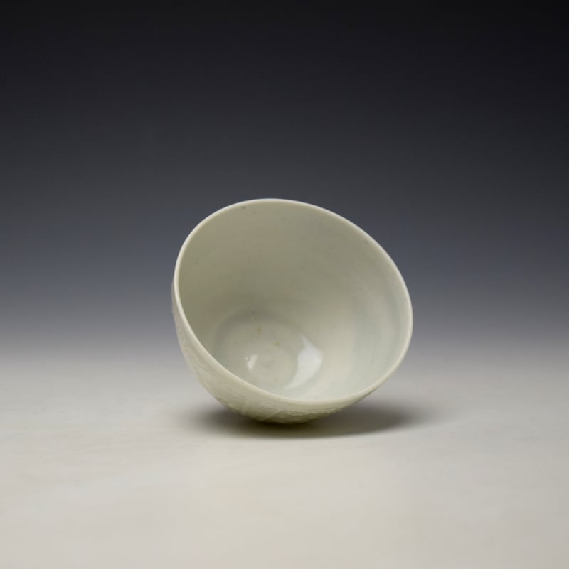 Lowestoft White Hughes Moulded Teabowl and Saucer c1762-65 (6)