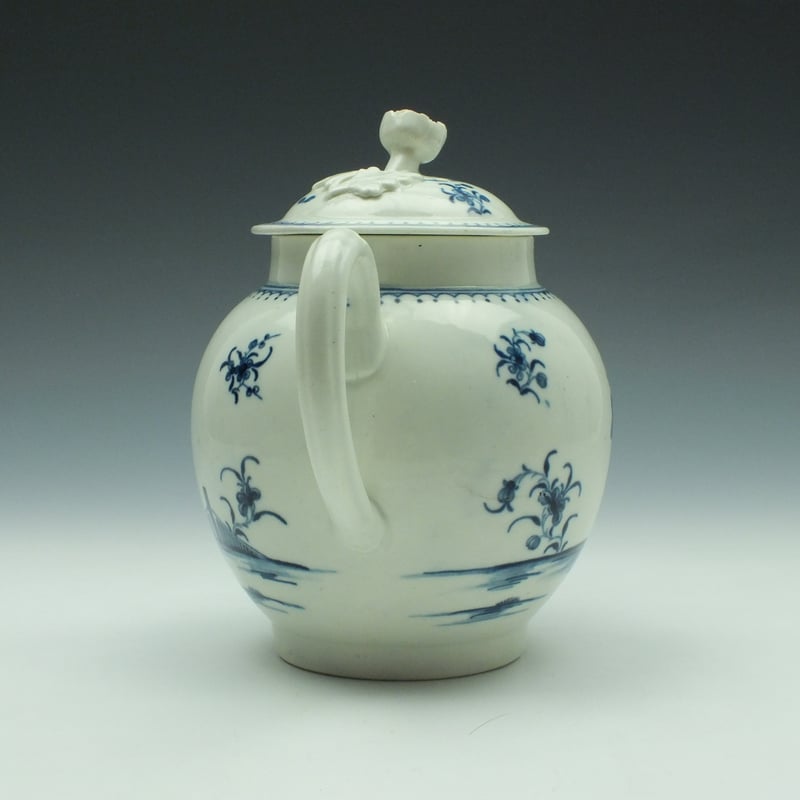 Worcester Porcelain Waiting Chinaman Pattern Teapot, Cover and Stand c1770 (Ex Zorensky Collection) (7)