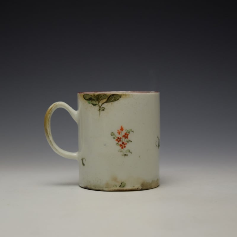 West Pans Floral Pattern Small Mug c1760-70 (4)