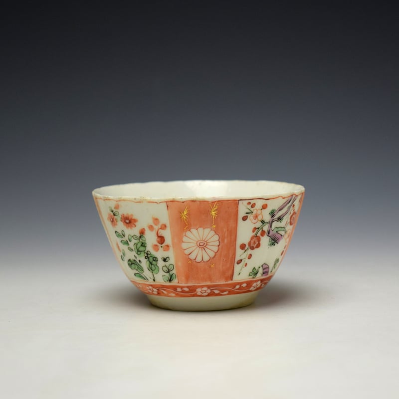 West Pans Scarlett Japan Pattern Teabowl and Saucer c1760-77 (4)