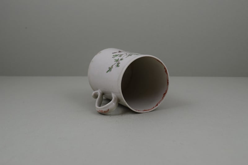 Liverpool Porcelain William Reid Exotic Bird Bird Pattern Mug, C1756-58 (10)