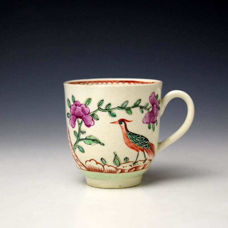 Fancy Bird and Flowering Root Pattern Coffee Cup c1765-70