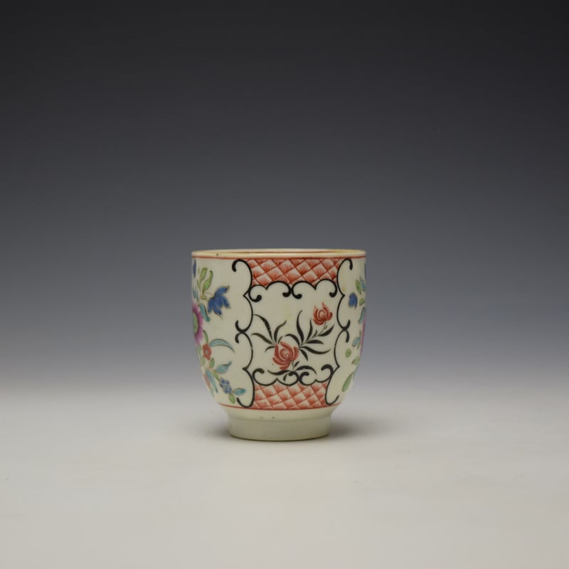 Worcester Flowers Within Panels Pattern Coffee Cup c1770-80 (2)