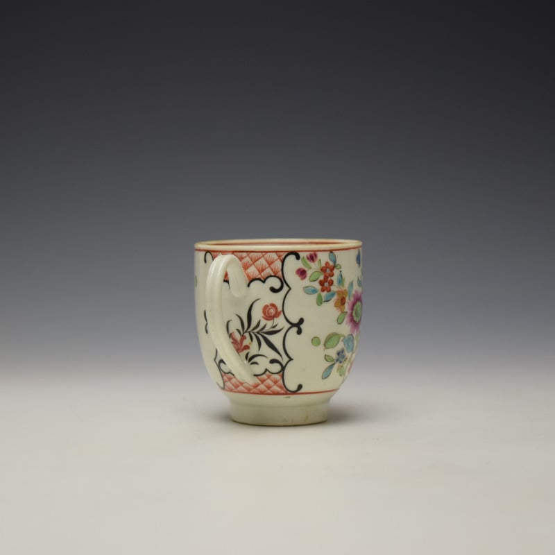Worcester Flowers Within Panels Pattern Coffee Cup c1770-80 (4)