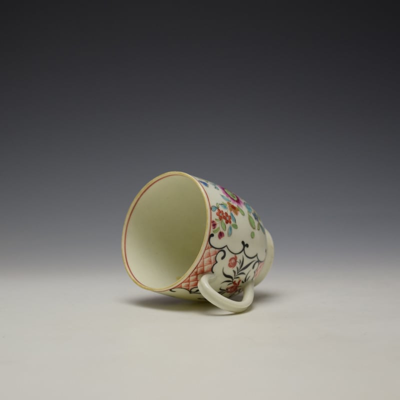 Worcester Flowers Within Panels Pattern Coffee Cup c1770-80 (6)
