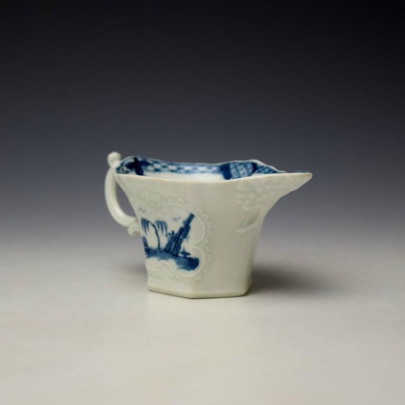 Worcester Bare Tree Pagoda Pattern Creamer c1760 (4)