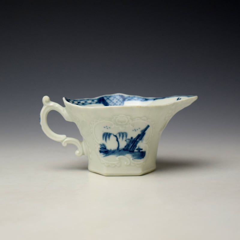 Worcester Bare Tree Pagoda Pattern Creamer c1760 (5)