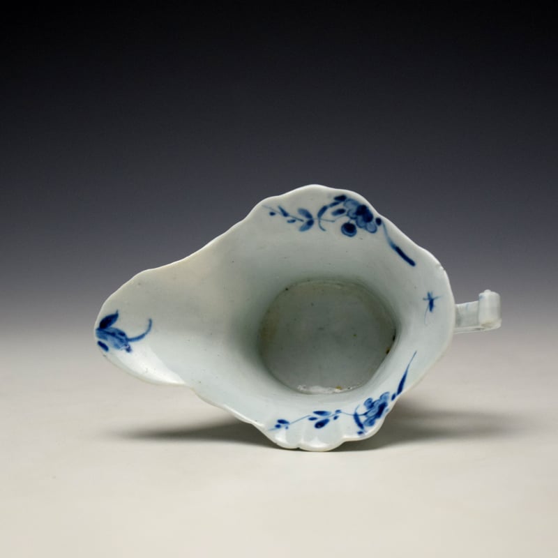 Worcester The Sinking Boat Fisherman Pattern Hexagonal Creamboat c1754-55 (8)