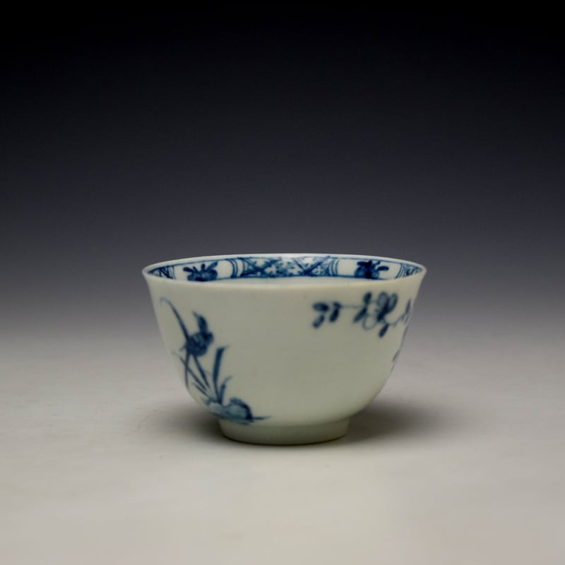 Worcester Warbler Pattern Teabowl and Saucer c1754-60 (5)