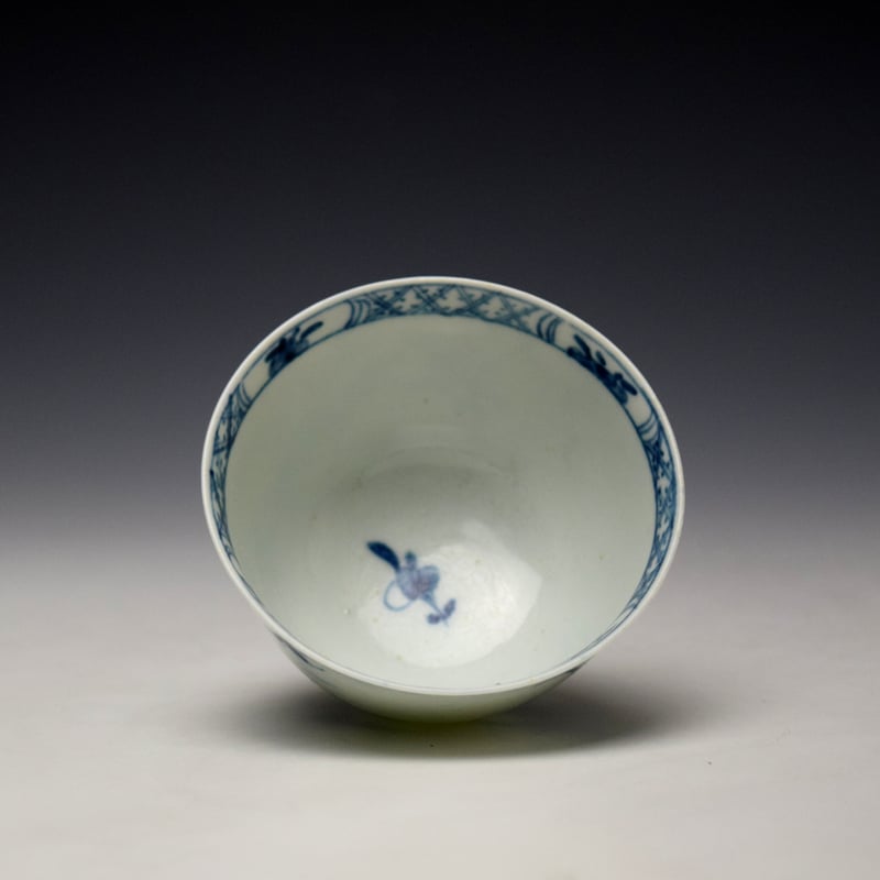 Worcester Warbler Pattern Teabowl and Saucer c1754-60 (6)