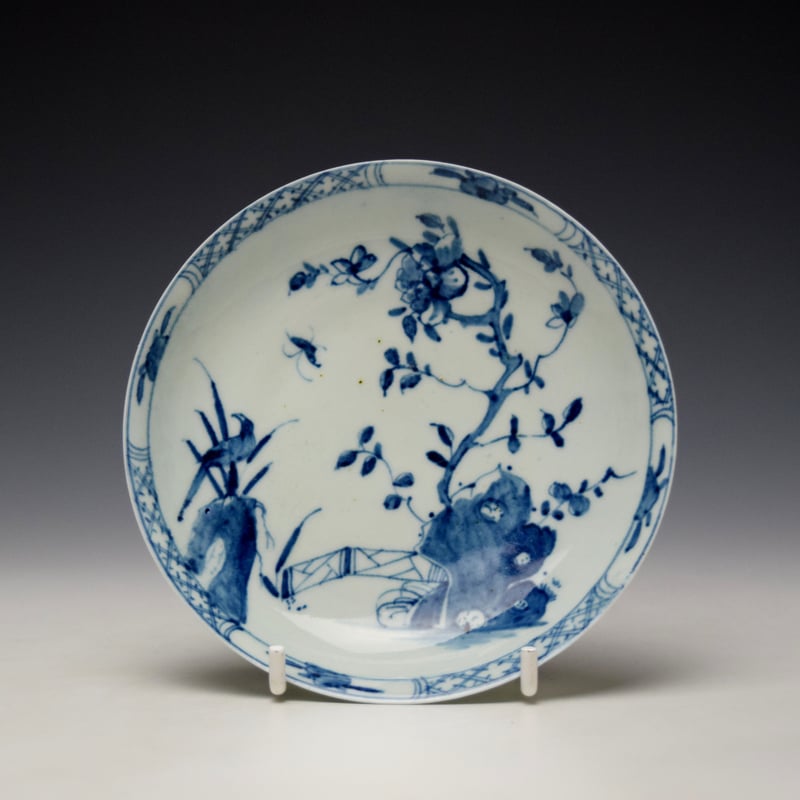 Worcester Warbler Pattern Teabowl and Saucer c1754-60 (8)